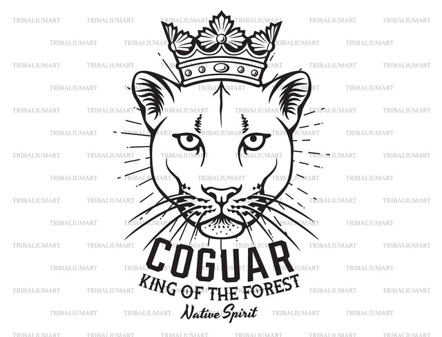 Cougar. King of the forest. Native spirit. SVG TribaliumArtSF 