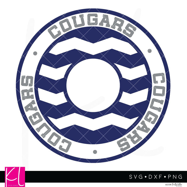 Cougars Chevron Monogram Frame SVG Kelly Lollar Designs 