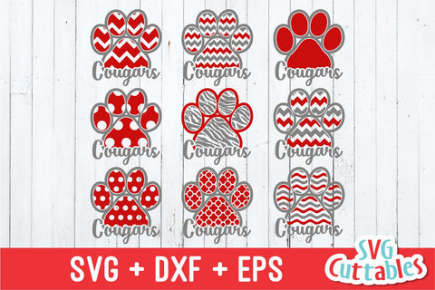 Cougars paw prints SVG Svg Cuttables 