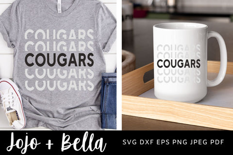 Cougars SVG, Football SVG, Echo SVG, Cougars Football Svg, Stacked Svg, Football Mom Scf, Cricut, Silhouette. SVG Jojo&Bella 