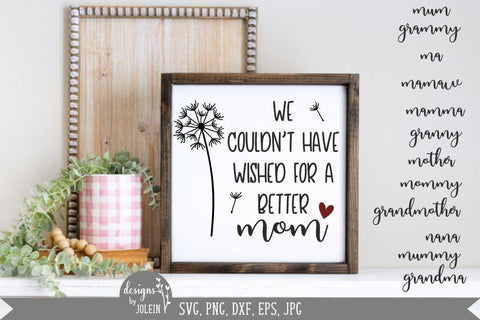 Couldn't have wished for a better mom/mum SVG Designs by Jolein 