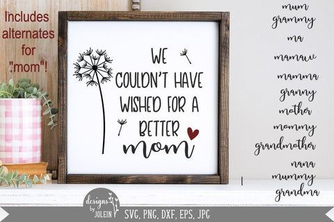 Couldn't have wished for a better mom/mum SVG Designs by Jolein 