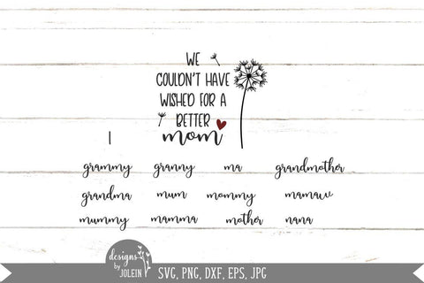 Couldn't have wished for a better mom/mum SVG Designs by Jolein 