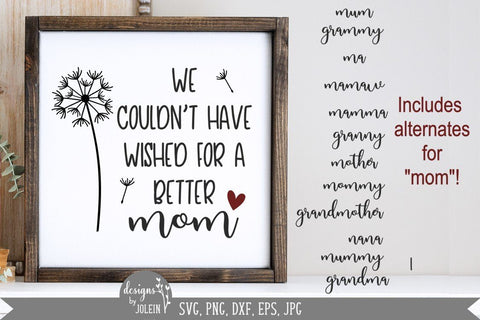 Couldn't have wished for a better mom/mum SVG Designs by Jolein 