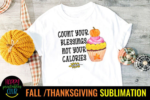 Count Your Blessings-Fall Thanksgiving Sublimation Design Sublimation Happy Printables Club 