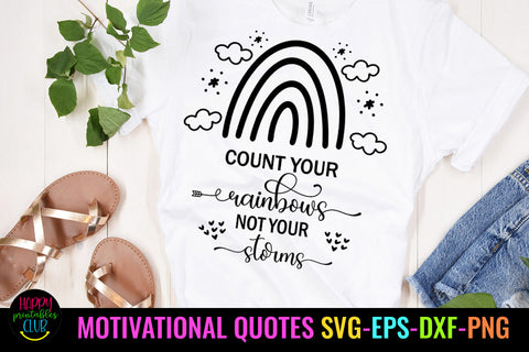 Count Your Rainbows SVG-Motivational Quotes SVG SVG Happy Printables Club 