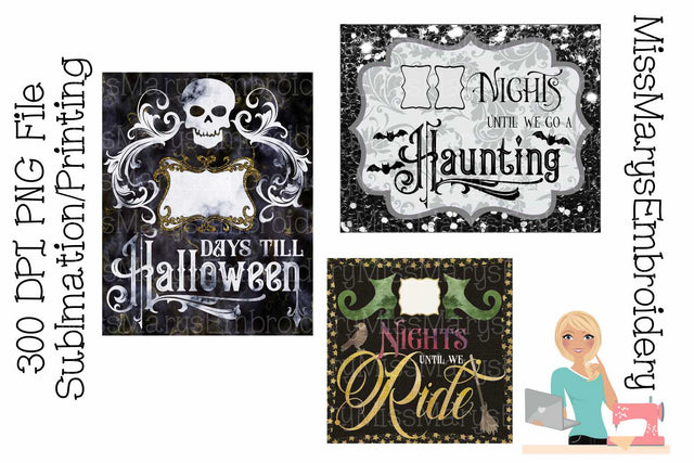 Countdown to Halloween Sublimation | Sublimation Hardboard | 300 DPI Sublimation MissMarysEmbroidery 