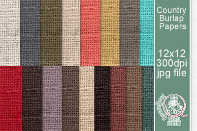 Country Burlap Papers Digital Pattern QueenBrat Digital Designs 