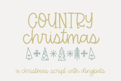Country Christmas, Cute Handwritten Font with Dingbats Font Designing Digitals 