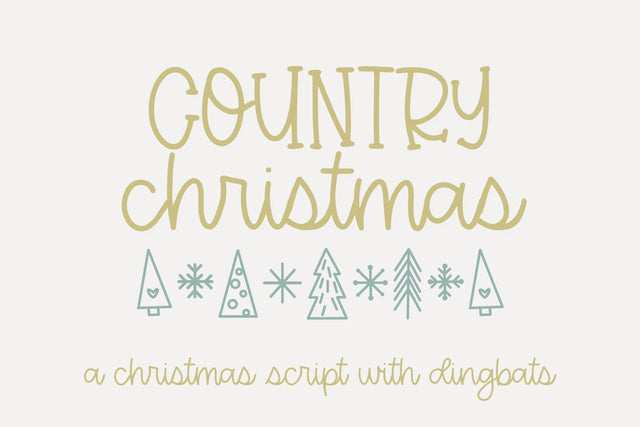 Country Christmas, Cute Handwritten Font with Dingbats Font Designing Digitals 