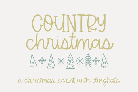 Country Christmas, Cute Handwritten Font with Dingbats Font Designing Digitals 