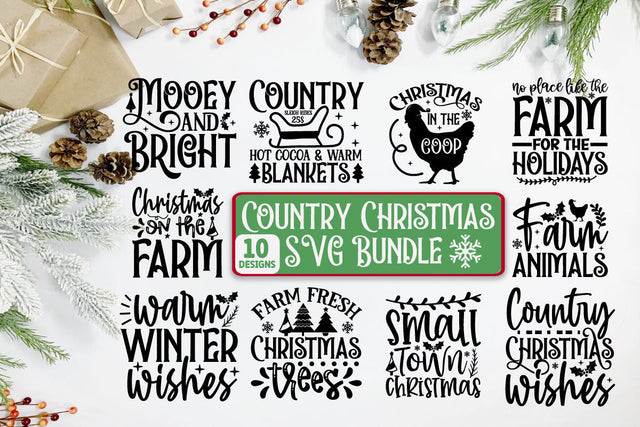Country Christmas SVG Bundle SVG akazaddesign 