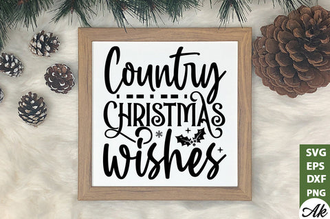 Country Christmas wishes SVG SVG akazaddesign 