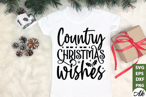 Country Christmas wishes SVG SVG akazaddesign 