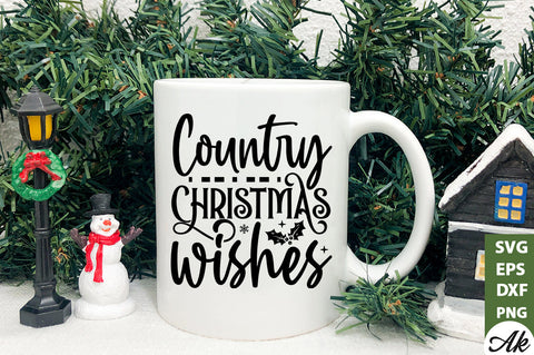 Country Christmas wishes SVG SVG akazaddesign 