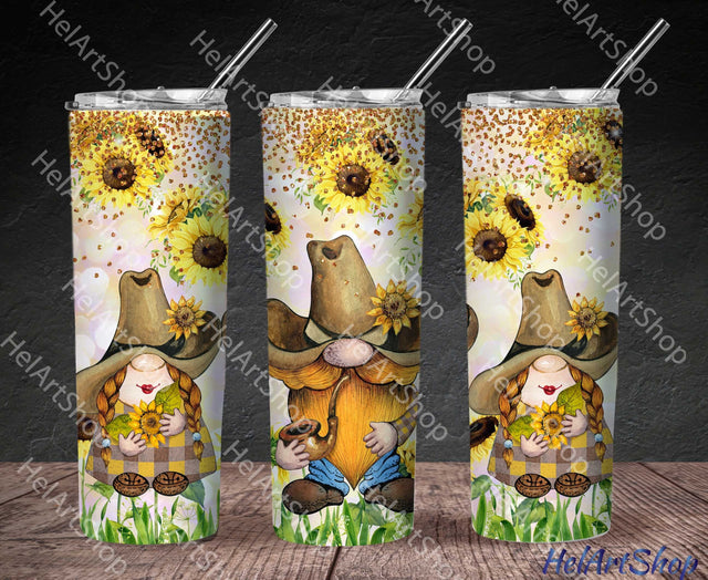 Country Gnomes SKINNY TUMBLER Png, Sublimation Png Sublimation _HelArtShop_ 