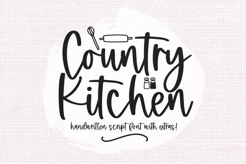 Country Kitchen - Farmhouse Script Font with Doodles Font KA Designs 