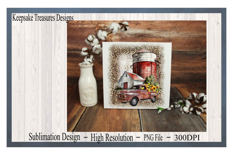 Country Living, Red Farm Barn, Rustic Silo, PNG, Sublimation Design, Sunflower, Rustic Truck, Leopard Print, Digital Download Sublimation Keepsake Treasures Designs LLC. 