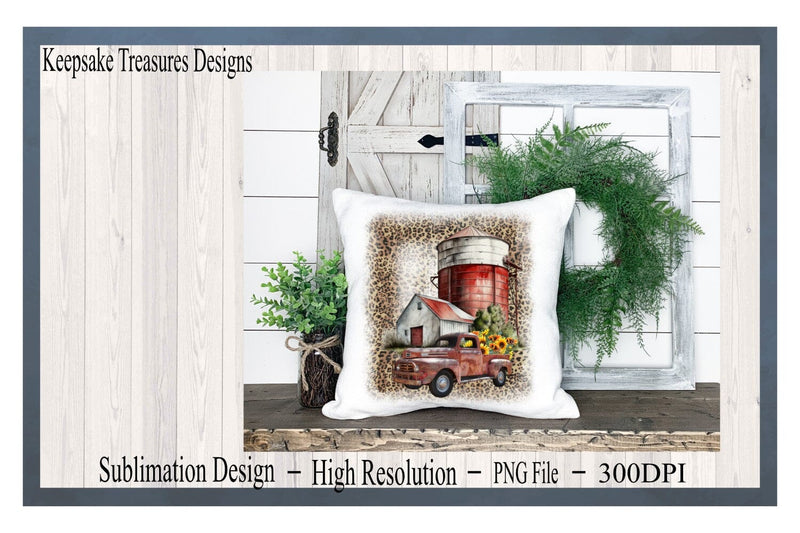 Country Living, Red Farm Barn, Rustic Silo, PNG, Sublimation Design ...