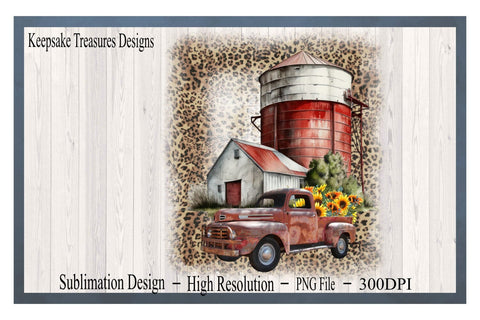 Country Living, Red Farm Barn, Rustic Silo, PNG, Sublimation Design, Sunflower, Rustic Truck, Leopard Print, Digital Download Sublimation Keepsake Treasures Designs LLC. 
