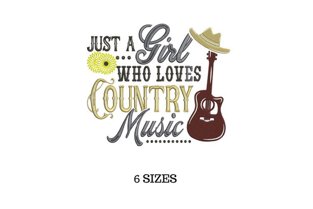 Country Music, Country Embroidery, Country Design Embroidery/Applique DESIGNS SVG Digital Designer 