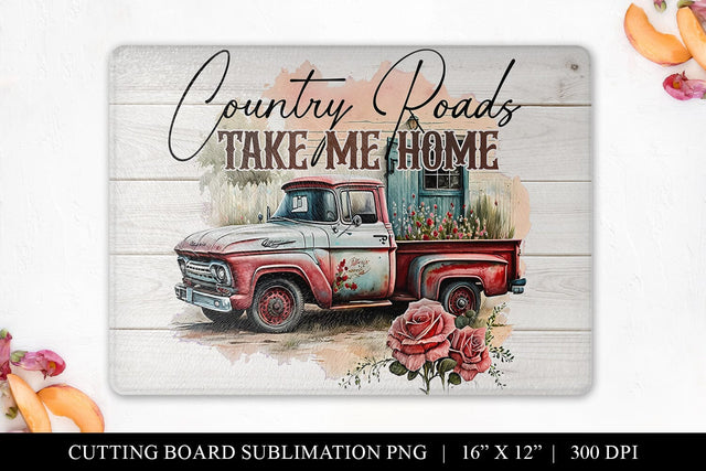 Country Roads Cutting Board PNG | Kitchen Sublimation File Sublimation BijouBay 