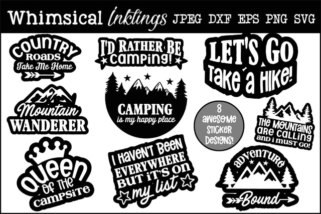 Country Roads-SVG Sticker Set SVG Whimsical Inklings 