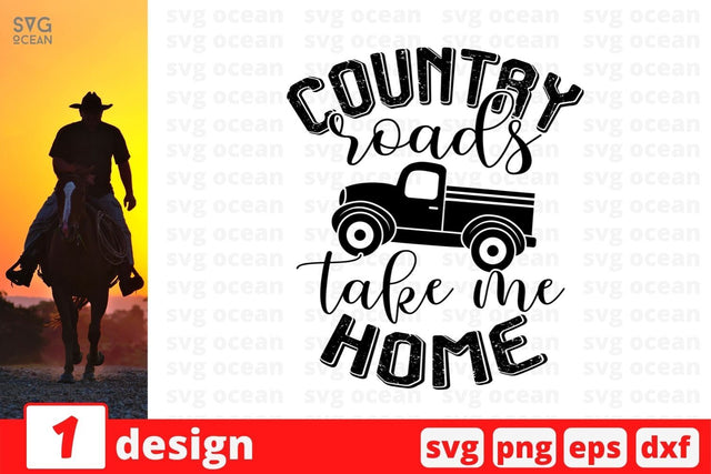 Country roads take me home SVG Cut File SVG SvgOcean 