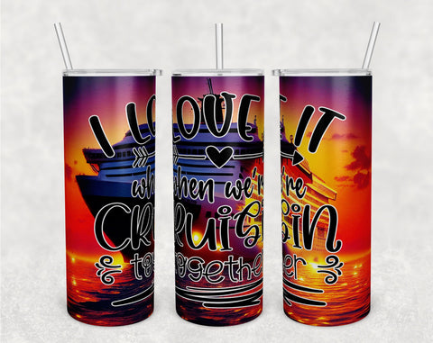 Couple Cruise Tumbler Wraps Bundle, 20 Oz Skinny Tumbler Couple Cruise Sublimation Designs, Seamless Husband And Wife Cruise PNG, 5 Designs Sublimation HappyDesignStudio 