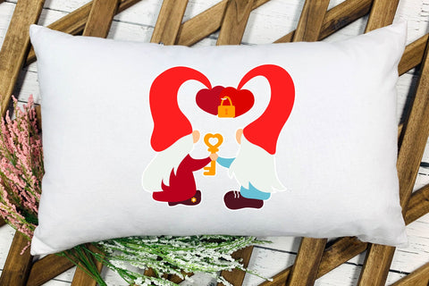 Couple Gnome valentine svg hearts, key SVG, PNG SVG Angelina Semenova 
