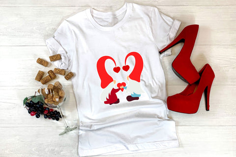 Couple Gnome valentine svg with heart. Love you. SVG, PNG SVG Angelina Semenova 