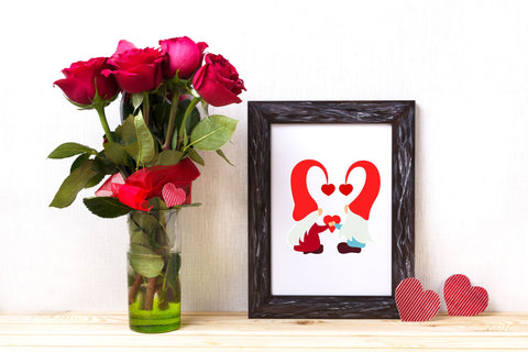 Couple Gnome valentine svg with heart. Love you. SVG, PNG SVG Angelina Semenova 