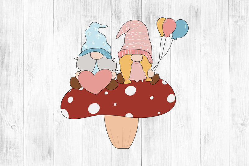 Couple Gnome With Balloons Clipart Valentine Gnome SVG SVG dapiyupi store 