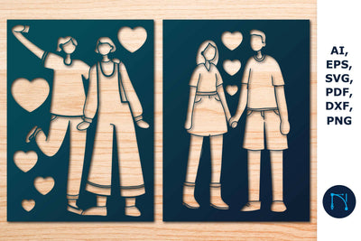 Couple Greeting Card Cutting SVG Bundle SVG MD JOYNAL ABDIN 