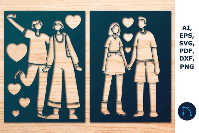 Couple Greeting Card Cutting SVG Bundle SVG MD JOYNAL ABDIN 