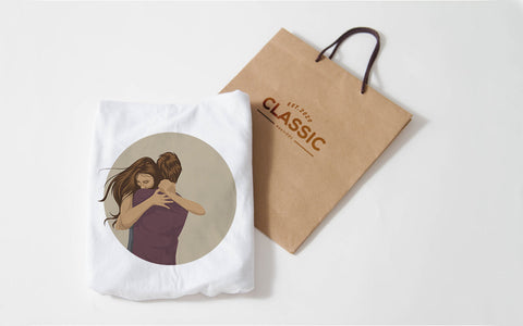 Couple Hugging Romantic SVG T-Shirt Design SVG naemmiah021 