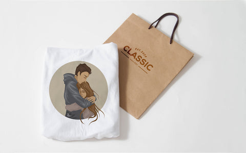 Couple Hugging Romantic SVG T-Shirt Design SVG naemmiah021 