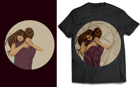 Couple Hugging Romantic SVG T-Shirt Design SVG naemmiah021 