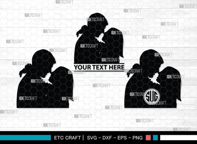 Couple Kissing Monogram, Couple Kissing Silhouette, Couple Kissing SVG, Wedding Couple Svg, Lovers Svg, Engagement Couple Svg, SB00345 SVG ETC Craft 
