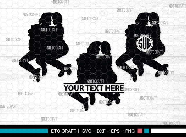 Couple Kissing Monogram, Couple Kissing Silhouette, Couple Kissing SVG, Wedding Couple Svg, Lovers Svg, Engagement Couple Svg, SB00345 SVG ETC Craft 