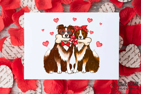 Couple Of Dogs In Love Valentine Day PNG Sublimation Owlsome.Designs 