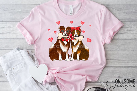 Couple Of Dogs In Love Valentine Day PNG Sublimation Owlsome.Designs 
