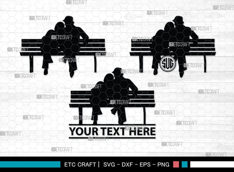 Couple On A Bench Silhouette, Couple On A Bench SVG, Bench Svg, Couple Svg, Couple Bundle, SB00346 SVG ETC Craft 
