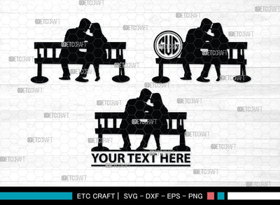 Couple On A Bench Silhouette, Couple On A Bench SVG, Bench Svg, Couple Svg, Couple Bundle, SB00346 SVG ETC Craft 