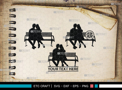 Couple On A Bench Silhouette, Couple On A Bench SVG, Bench Svg, Couple Svg, Couple Bundle, SB00346 SVG ETC Craft 