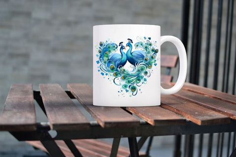 Couple Peacock Heart Sublimation Clipart Sublimation Regulrcrative 