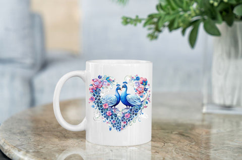 Couple Peacock Heart Sublimation Clipart Sublimation Regulrcrative 