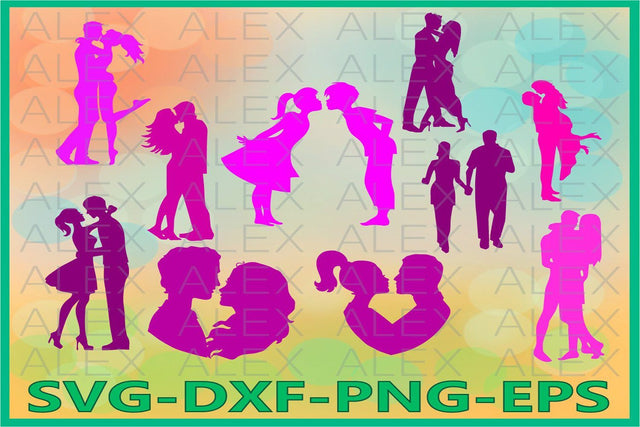 Couple Silhouettes svg SVG AlexSVGStudio 