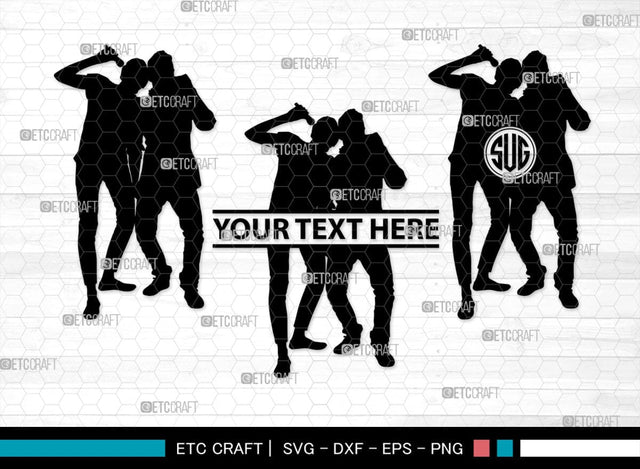 Couple Singing Monogram, Couple Singing Silhouette, Couple Singing SVG, Singing Svg, Couple Svg, SB00347 SVG ETC Craft 