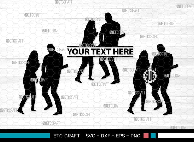 Couple Singing Monogram, Couple Singing Silhouette, Couple Singing SVG, Singing Svg, Couple Svg, SB00347 SVG ETC Craft 